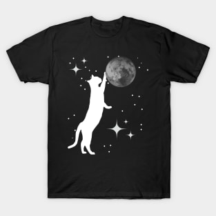 Cat Playing With The Moon T-Shirt